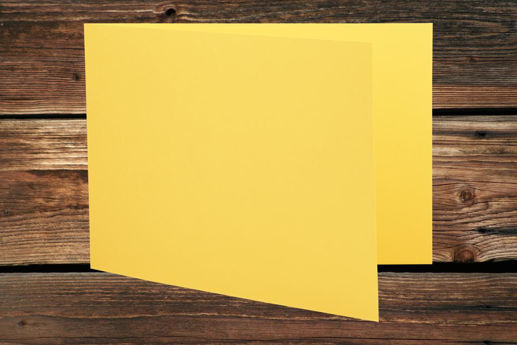 Klappkarten 105x150/300 mm langdoppelt Kanariengelb 230 g/qm